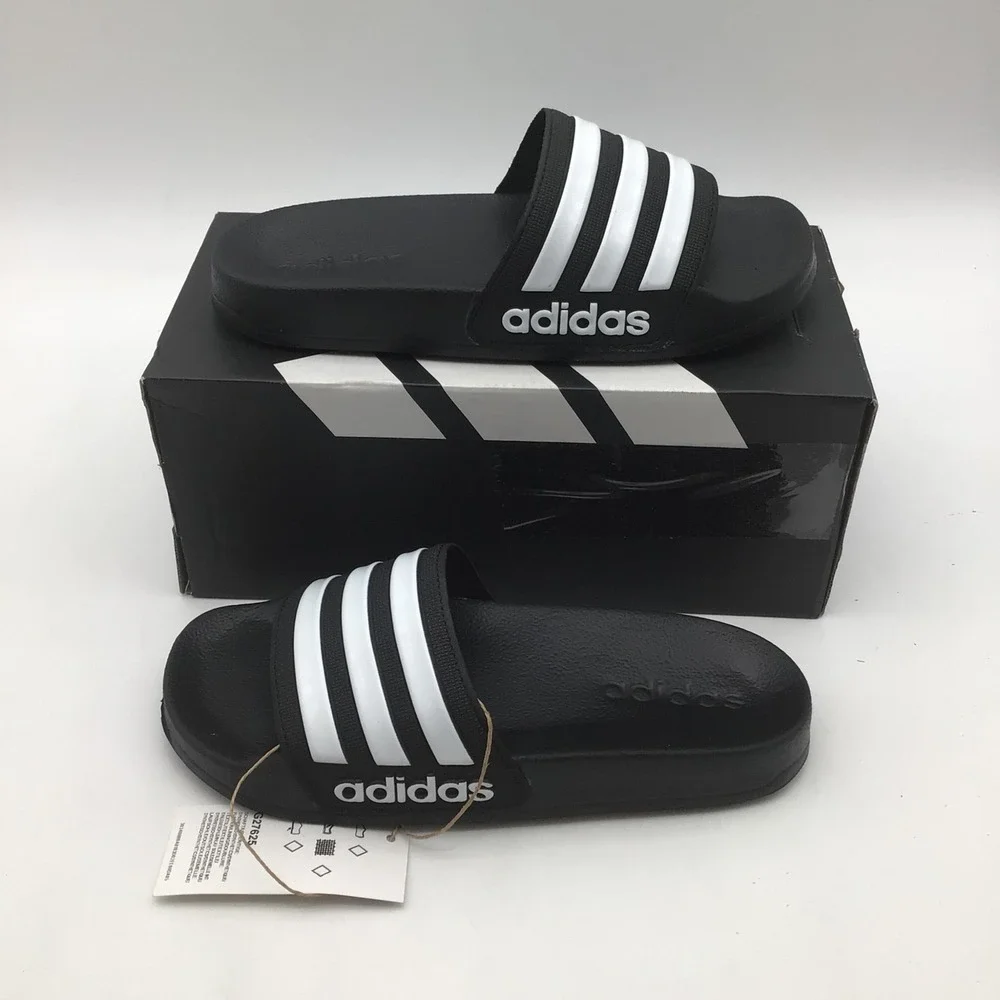 Adidas Adilette Shower K Kids Slides Black White G27625 Size 3 NEW